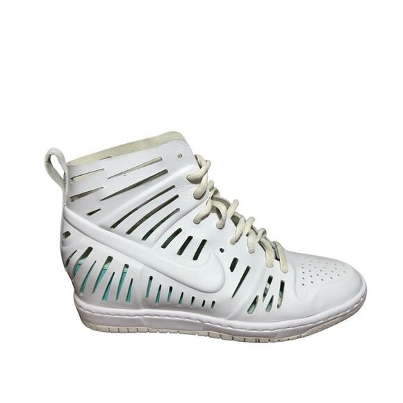 Nike Joli Sky Hi High Wedge Dunk 2.0 Womens Sz 7.5 Sneaker Shoes Su15-983 White - Picture 1 of 5